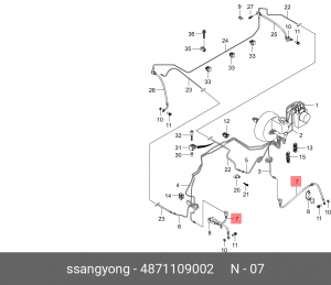Шланг тормозной 4871109002 SSANG YONG