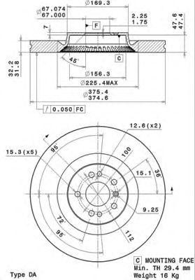 Тормозной диск 09.R105.11 BREMBO