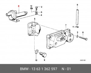 Заслонка дополнительной подачи воздуха 13 63 1 362 597 BMW