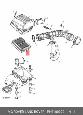 Воздушный фильтр PHE100390 MG ROVER LAND ROVER