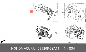 Комплект прокладок, головка цилиндра 06120PGEA11 HONDA