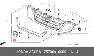 Эмблема 75700S10000 HONDA