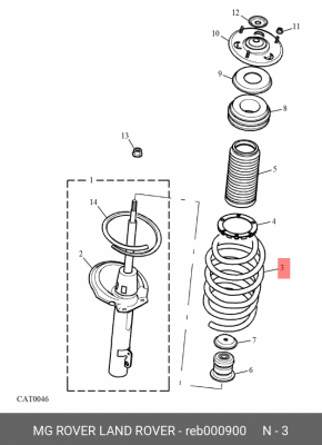 Пружина ходовой части REB000900 MG ROVER LAND ROVER