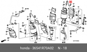 Датчик кислородный (лямбда-зонд) 36541R70A02 HONDA