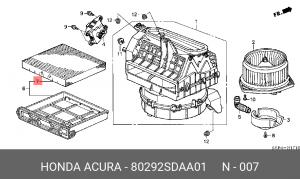 Фильтр, воздух во внутренном пространстве 80292-SDA-A01 HONDA