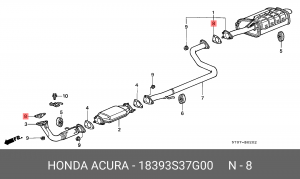 Прокладка, выпускной трубопровод 18393S37G00 HONDA
