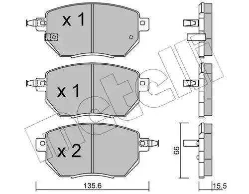 Комплект тормозных колодок, диско 22-0741-0 METELLI