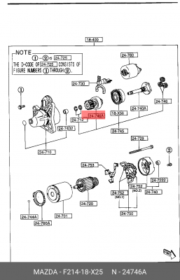 Бендикс стартера F214-18-X25 MAZDA