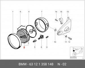 Рассеиватель 63 12 1 358 148 BMW