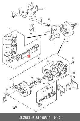 Ремкомплект, главный тормозной цилиндр 51810-60B10 SUZUKI