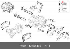 Комплект тормозных колодок, диско 42555406 IVECO