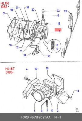 Патрубок дроссельной заслонки 86SF9521AA FORD