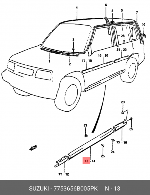Накладка порога 77536-56B00-5PK SUZUKI
