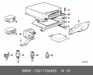 Блок управления, управление двигателем 13611706453 BMW