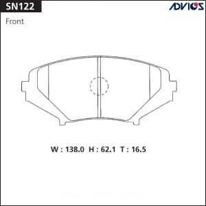 Колодки тормозные дисковые SN122 ADVICS