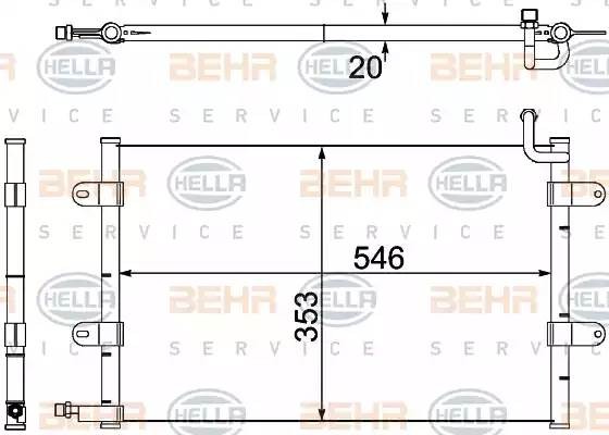 Конденсатор, кондиционер 8FC 351 304-321 HELLA