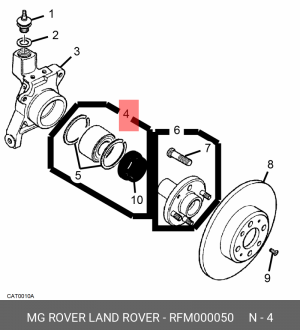 Комплект подшипника ступицы колеса RFM000050 MG ROVER LAND ROVER