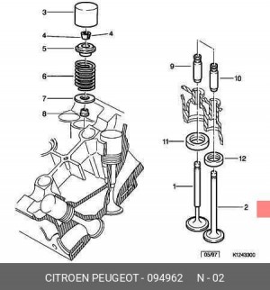 Выпускной клапан 0949.62 CITROEN PEUGEOT