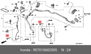 Болт крепления 957010602505 HONDA