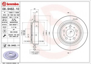 Тормозной диск 08.9462.10 BREMBO