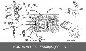Датчик, температура впускаемого воздуха 37880P5TG00 HONDA