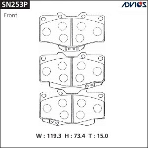 Колодки тормозные дисковые SN253P ADVICS
