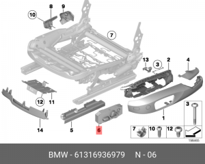 Кнопка регулировки положения сиденья 61316936979 BMW