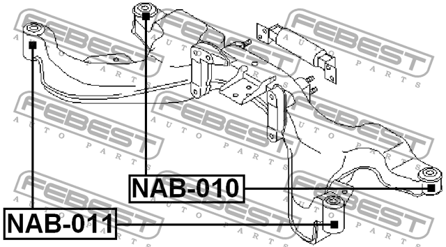 Подрамник передней подвески NAB-011 FEBEST