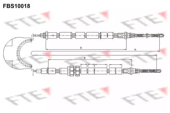 Трос, стояночная тормозная система FBS10018 FTE