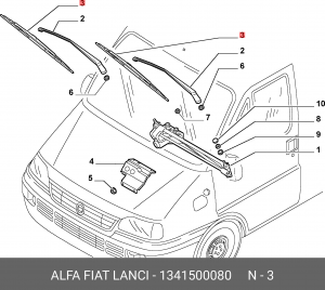 Щетка стеклоочистителя 1341500080 ALFA FIAT LANCIA