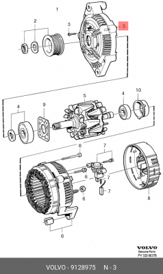 Ремкомплект, генератор 9128975 VOLVO