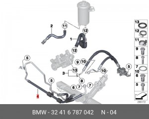 Шланг ГУР 32 41 6 787 042 BMW