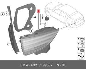 Фонарь задний 63 21 7 199 637 BMW