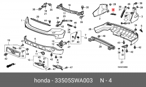 Светоотражатель - катафот 33505SWA003 HONDA