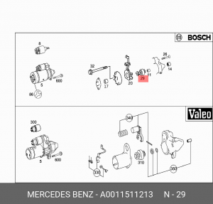 Бендикс стартера A 001 151 12 13 MERCEDES BENZ