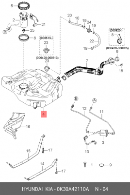 Бак топливный 0K30A42110A HYUNDAI KIA