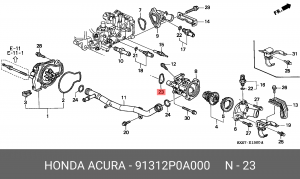 Прокладка, выпускной трубопровод 91312P0A000 HONDA