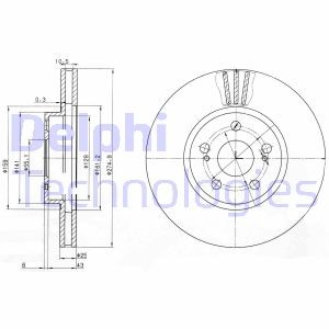 Тормозной диск BG3823 DELPHI
