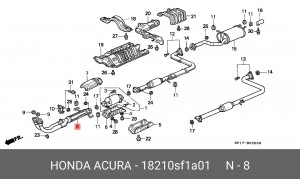 Выпускной трубопровод 18210SF1A01 HONDA