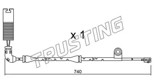 Сигнализатор, износ тормозных колодок SU.195 TRUSTING