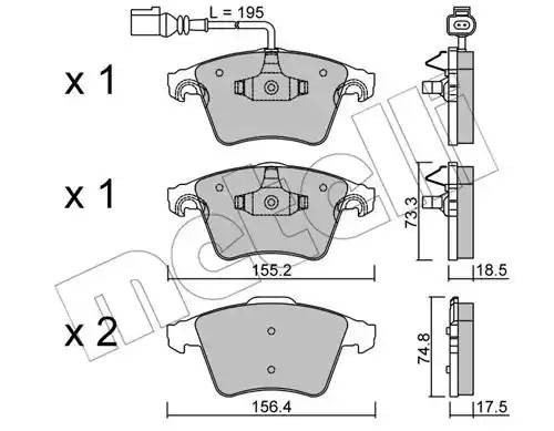 Комплект тормозных колодок, диско 22-0552-1 METELLI