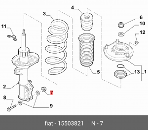 Сайлентблок - втулка рессоры 15503821 ALFA FIAT LANCIA
