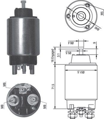 Тяговое реле, стартер AME0319 MAGNETI MARELLI