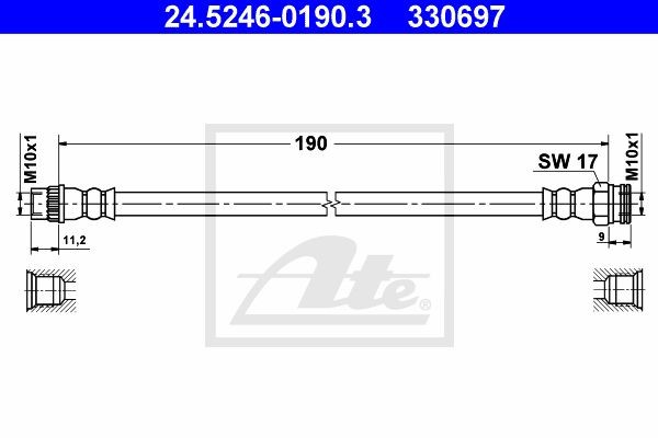 Тормозной шланг 24.5246-0190.3 ATE