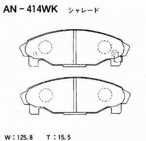 Колодки тормозные дисковые AN414WK AKEBONO