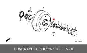 Комплект подшипника ступицы колеса 91052671008 HONDA